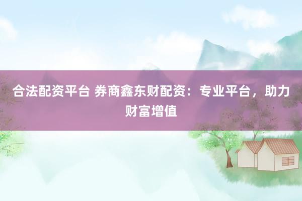 合法配资平台 券商鑫东财配资：专业平台，助力财富增值