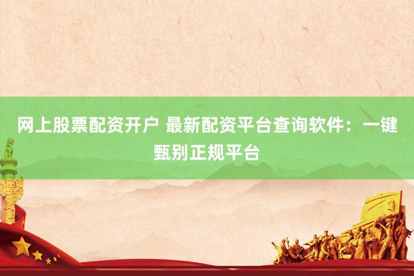网上股票配资开户 最新配资平台查询软件：一键甄别正规平台