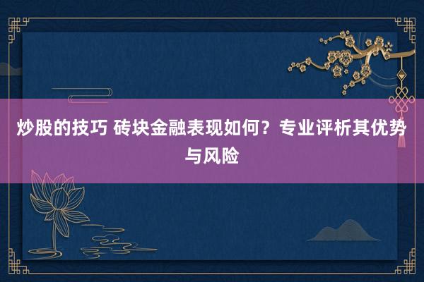 炒股的技巧 砖块金融表现如何？专业评析其优势与风险