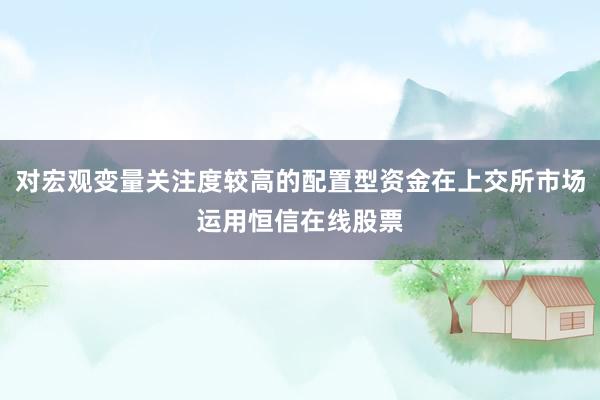 对宏观变量关注度较高的配置型资金在上交所市场运用恒信在线股票