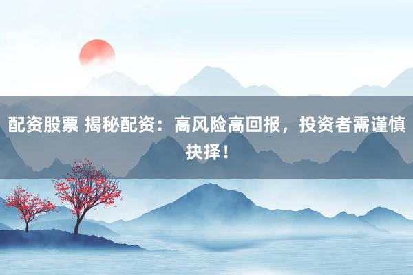 配资股票 揭秘配资：高风险高回报，投资者需谨慎抉择！